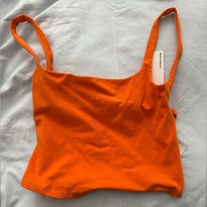 Reformation Vibrant Orange Tank with Drawstring Detail